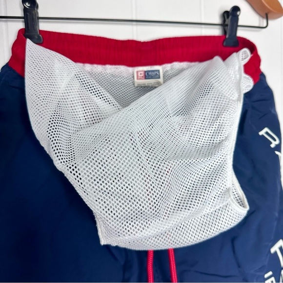 Vintage Chaps Ralph Lauren Navy Logo Printed Swim Trunks - Picture 9 of 9